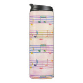 Muzikant met Colorful Multicolor Music Note Thermosbeker (Geroteerd rechts)