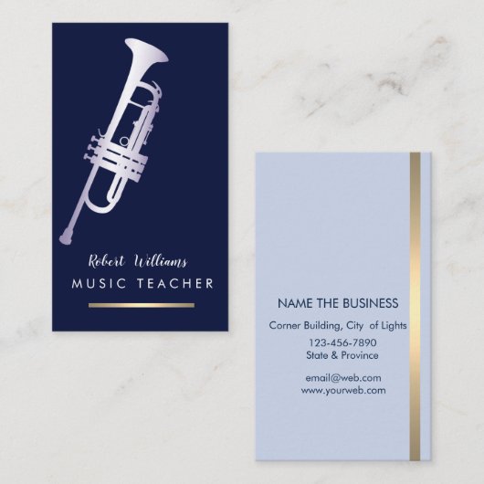 Muzikant met mand visitekaartje (Voorkant / Achterkant)