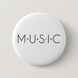 Muzikant met muziekkleur Stippen Ronde Button 5,7 Cm