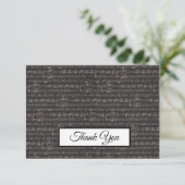 Muzikant met muzieknotitie Blakc en White Pattern Bedankkaart (Staand voorkant)