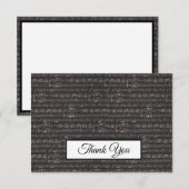 Muzikant met muzieknotitie Blakc en White Pattern Bedankkaart (Voorkant / Achterkant)