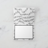 Muzikant met muzieknotitieblokje bedankkaart (Binnen)