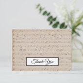 Muzikant met muzieknotitieblokje bedankkaart (Staand voorkant)