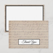 Muzikant met muzieknotitieblokje bedankkaart (Voorkant / Achterkant)