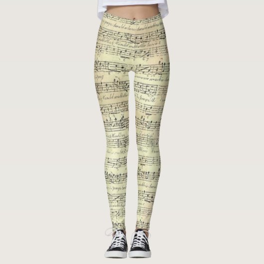 Muzikant met  muziekopnames leggings (Voorkant)