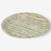 Muzikant met  muziekopnames papieren bordje (Gekanteld)