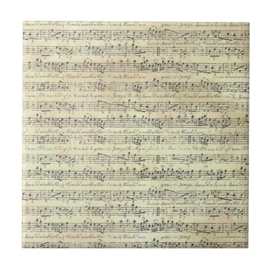 Muzikant met  muziekopnames tegeltje (Voorkant)