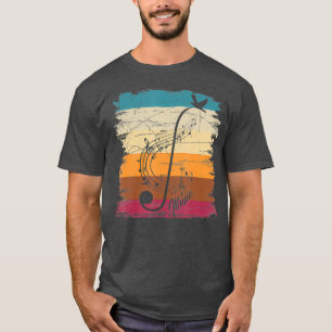 Muzikant met retro Clef Muzikant Muzieknoten T-shirt