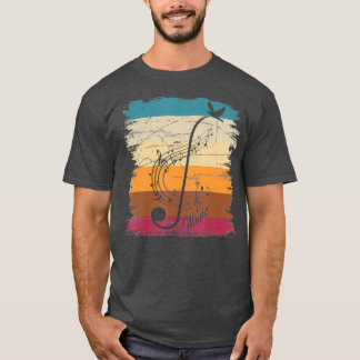 Muzikant met retro Clef Muzikant Muzieknoten T-shirt