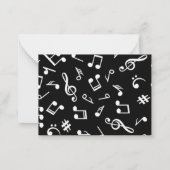 Muzikant met zwarte en witte muziek notitiekaartje (Achterkant)