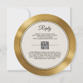 Muzikant Modern Record Gold Vinyl Wedding Kaart (Achterkant)