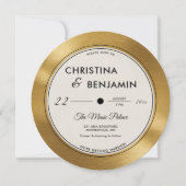 Muzikant Modern Record Gold Vinyl Wedding Kaart (Voorkant)