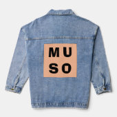 Muzikant Moderne Stijlvolle Muziek Liefhebber Peac Denim Jacket (Achterkant)