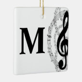 muzikant - monogram met drievoudig gespleten muzie keramisch ornament (Rechts)