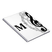 muzikant - monogram met drievoudig gespleten muzie notitieboek (Rechterzijde)