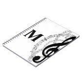 muzikant - monogram met drievoudig gespleten muzie notitieboek (Linkerzijde)