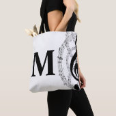 muzikant - monogram met drievoudig gespleten muzie tote bag (Dichtbij)