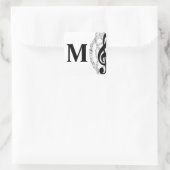 muzikant - monogram met drievoudig gespleten muzie vierkante sticker (Tas)