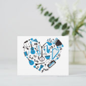 Muzikant Musical Instrument Heart Tool Briefkaart (Staand voorkant)