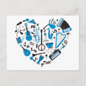 Muzikant Musical Instrument Heart Tool Briefkaart (Voorkant)
