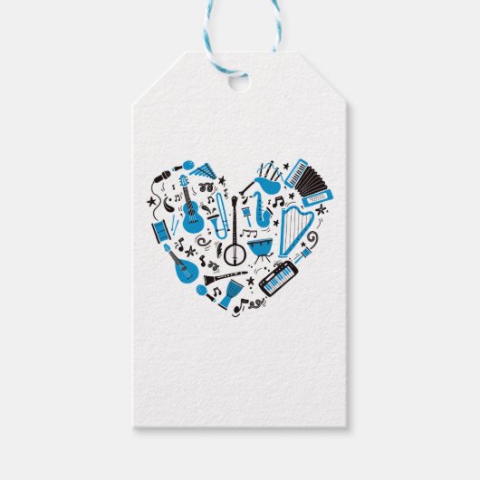 Muzikant Musical Instrument Heart Tool Cadeaulabel (Voorkant)