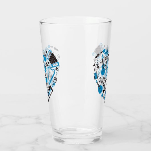 Muzikant Musical Instrument Heart Tool Glas (Links)