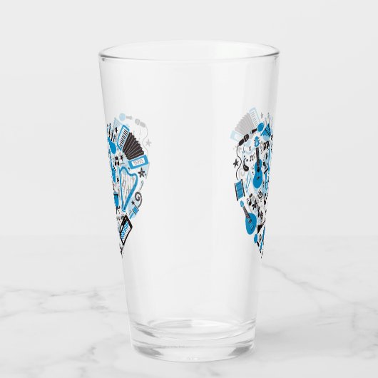 Muzikant Musical Instrument Heart Tool Glas (Rechts)