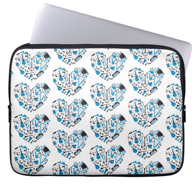 Muzikant Musical Instrument Heart Tool Laptop Sleeve (Voorkant)