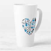 Muzikant Musical Instrument Heart Tool Latte Mok (Rechterhoek)