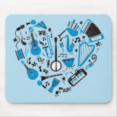 Muzikant Musical Instrument Heart Tool Muismat (Voorkant)