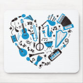 Muzikant Musical Instrument Heart Tool Muismat (Voorkant)