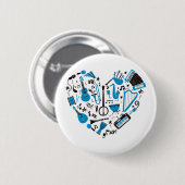 Muzikant Musical Instrument Heart Tool Ronde Button 5,7 Cm (Voorkant /achterkant)