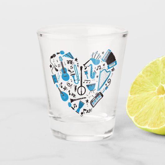 Muzikant Musical Instrument Heart Tool Shot Glas (Voorkant)