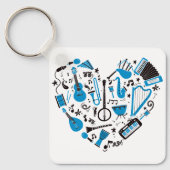 Muzikant Musical Instrument Heart Tool Sleutelhanger (Voorkant)