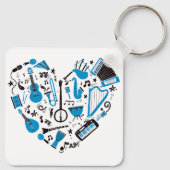 Muzikant Musical Instrument Heart Tool Sleutelhanger (Achterkant)