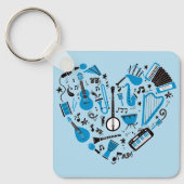 Muzikant Musical Instrument Heart Tool Sleutelhanger (Voorkant)