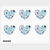 Muzikant Musical Instrument Heart Tool Vierkante Sticker (Vel)