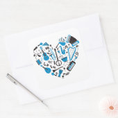 Muzikant Musical Instrument Heart Tool Vierkante Sticker (Envelop)