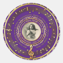 Muzikant Musical Notes Herdenking Foto Paars