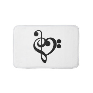 Muzikant Muziek Hart - Discant- en Basssleutel Badmat