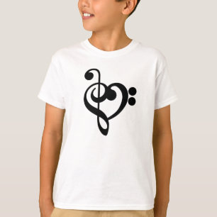 Muzikant Muziek Hart - Diskant- en Bassleutel T-shirt