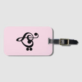 Muzikant Muziek Hart - Treble Bass Clef Bagagelabel (Voorkant (horizontaal))