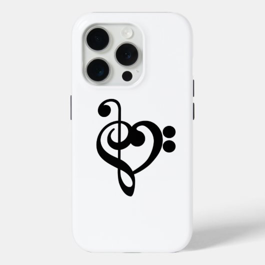 Muzikant Muziek Hart - Treble Bass Clef Case-Mate iPhone Case (Achterkant)