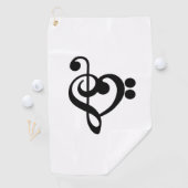 Muzikant Muziek Hart - Treble Bass Clef Golfhanddoek (Insitu)