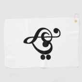 Muzikant Muziek Hart - Treble Bass Clef Golfhanddoek (Horizontaal)
