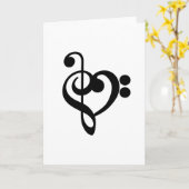Muzikant Muziek Hart - Treble Bass Clef Kaart (Gele Bloem)