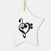 Muzikant Muziek Hart - Treble Bass Clef Keramisch Ornament (Links)