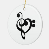Muzikant Muziek Hart - Treble Bass Clef Keramisch Ornament (Links)