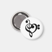 Muzikant Muziek Hart - Treble Bass Clef Magneet (Voorkant / Achterkant)