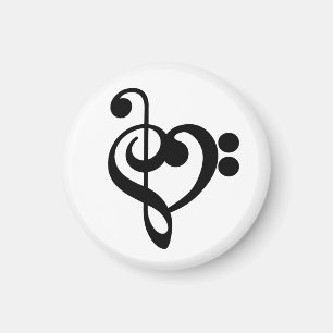 Muzikant Muziek Hart - Treble Bass Clef Magneet